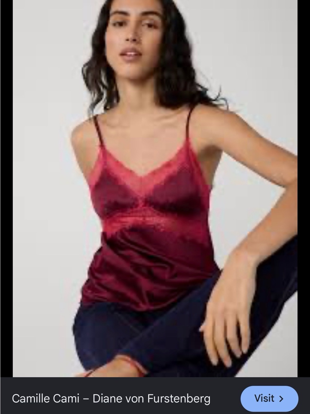 Diane Von Furstenberg Camille Cami in Cherry Wood